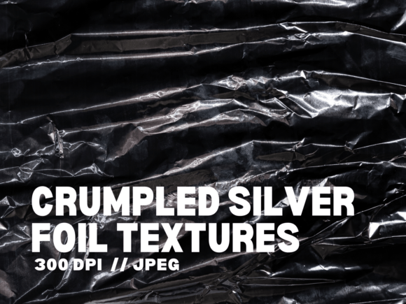 10 Crumpled Silver Foil Textures