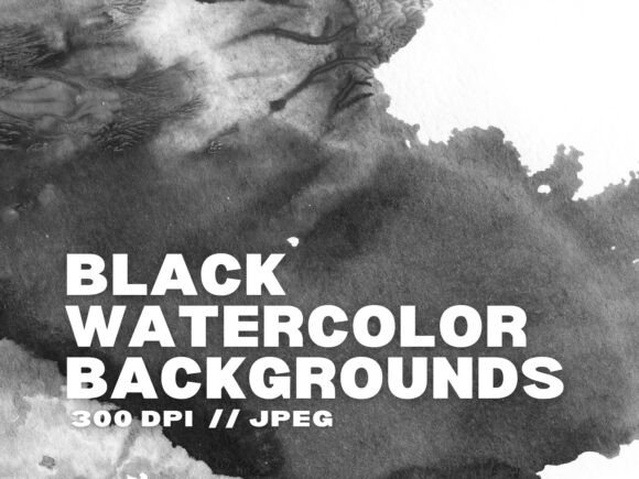 12 Black Watercolor Backgrounds