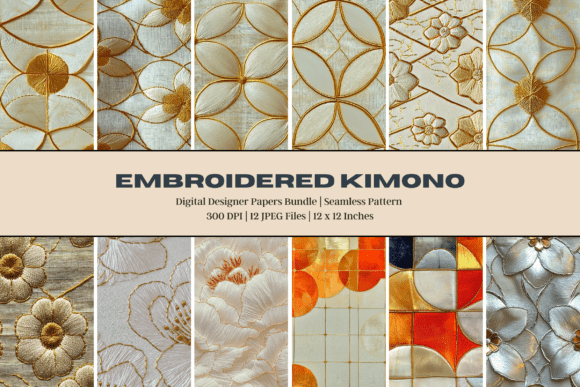 Embroidered Kimono Digital Paper: A Versatile Tool for Creative Projects