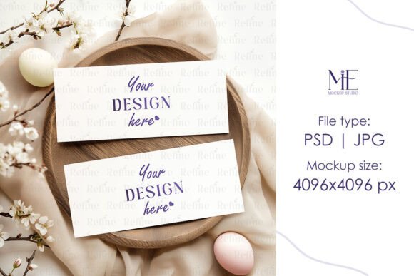 Gift Ticket Card Mockup, Easter Gift PSD