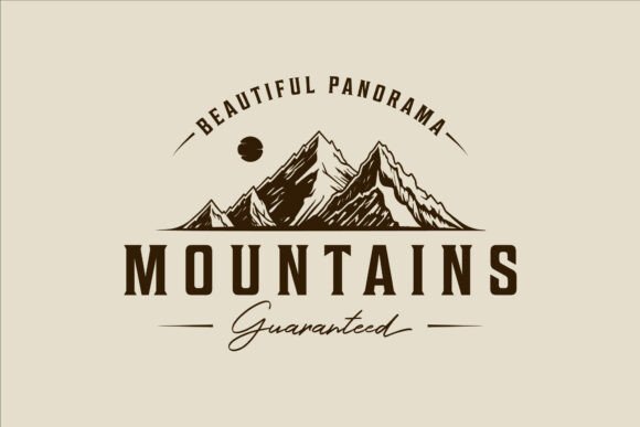 Mountain and Sun Logo Vector Vintage: A Timeless Symbol for Adventure and Tourism