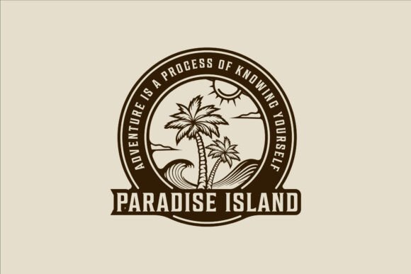 Palm or Coconut Tree Logo Vintage Vector