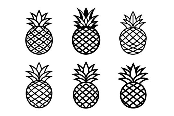 Pineapple Silhouette Vector Icon Bundle: A Versatile Design Resource