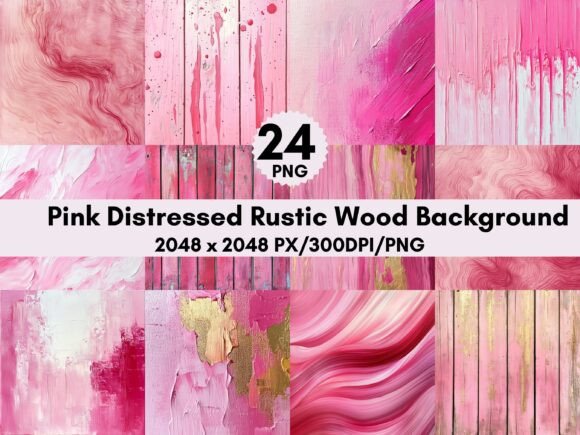 Pink Distressed Rustic Wood Background