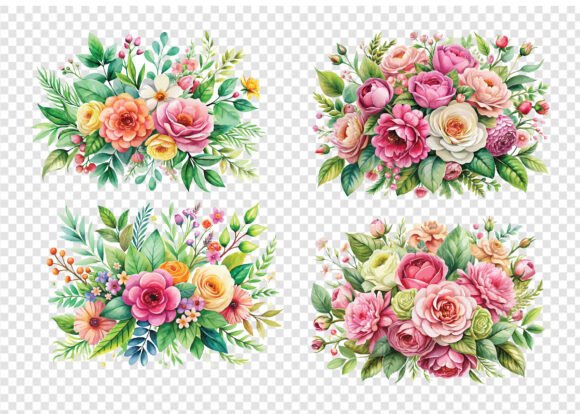 PNG Floral Bouquet Watercolor Collection