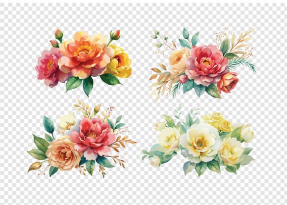 Set of Watercolor Flower Clipart Bundle: A Versatile Design Resource
