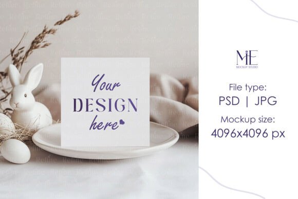 Square Card Mockup, 5x5 Greeting Card PS