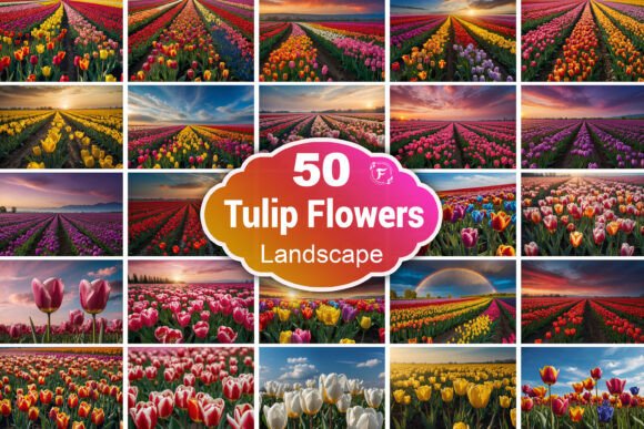 Tulip Flowers Field Landscape Wallpaper: A Versatile and Beautiful Digital Resource