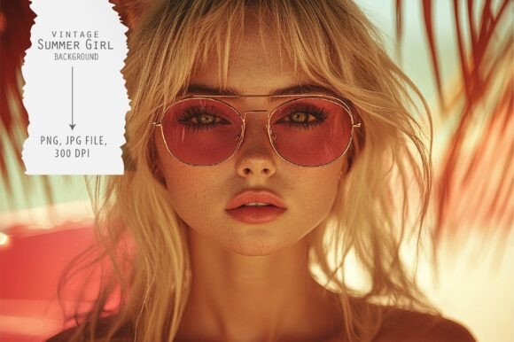 Vintage Summer Girl Background: A Timeless Design for Creative Projects